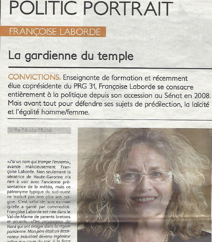 Portrait De Françoise Laborde dans le Journal toulousain